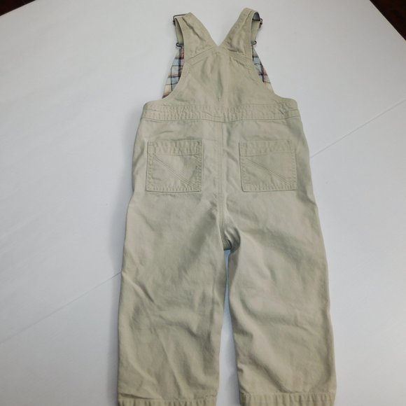 Gymboree Toddler Boys 2T Beige Overalls Bulldog Patch - Picture 9 of 11
